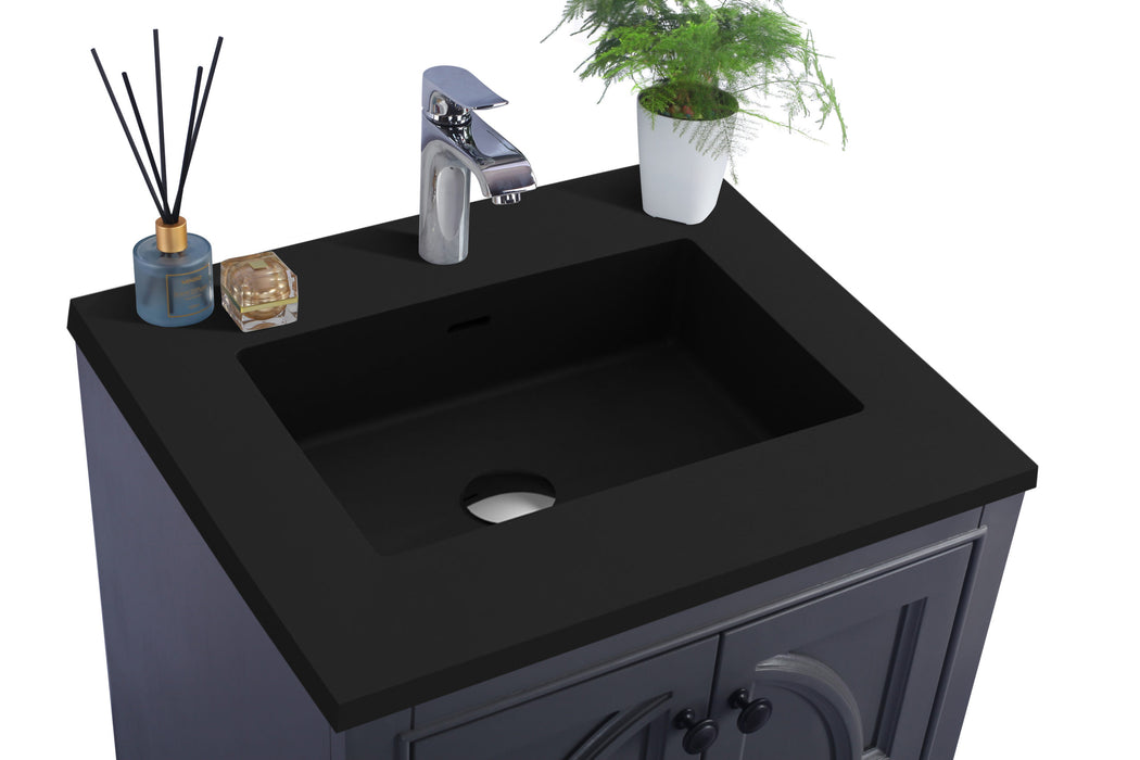 Odyssey - 24 - Cabinet with Matte Black VIVA Stone Solid Surface Countertop