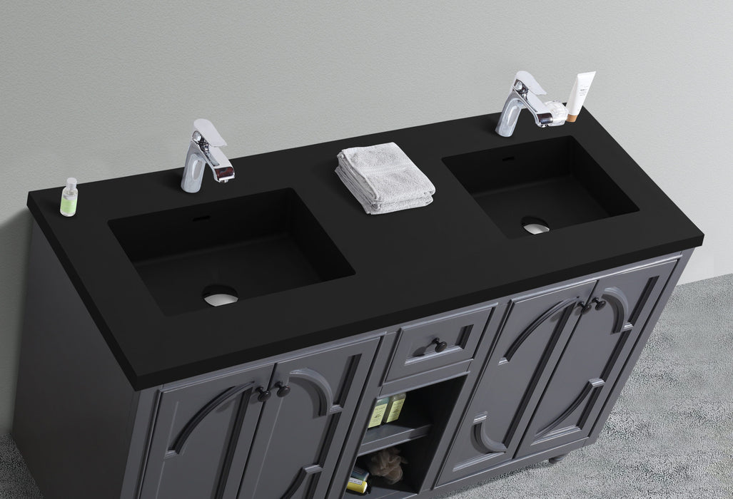 Odyssey - 60 - Cabinet with Matte Black VIVA Stone Solid Surface Countertop
