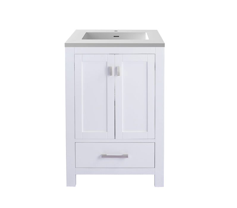 Wilson 24 - White Cabinet with VIVA Stone Solid Surface Countertop