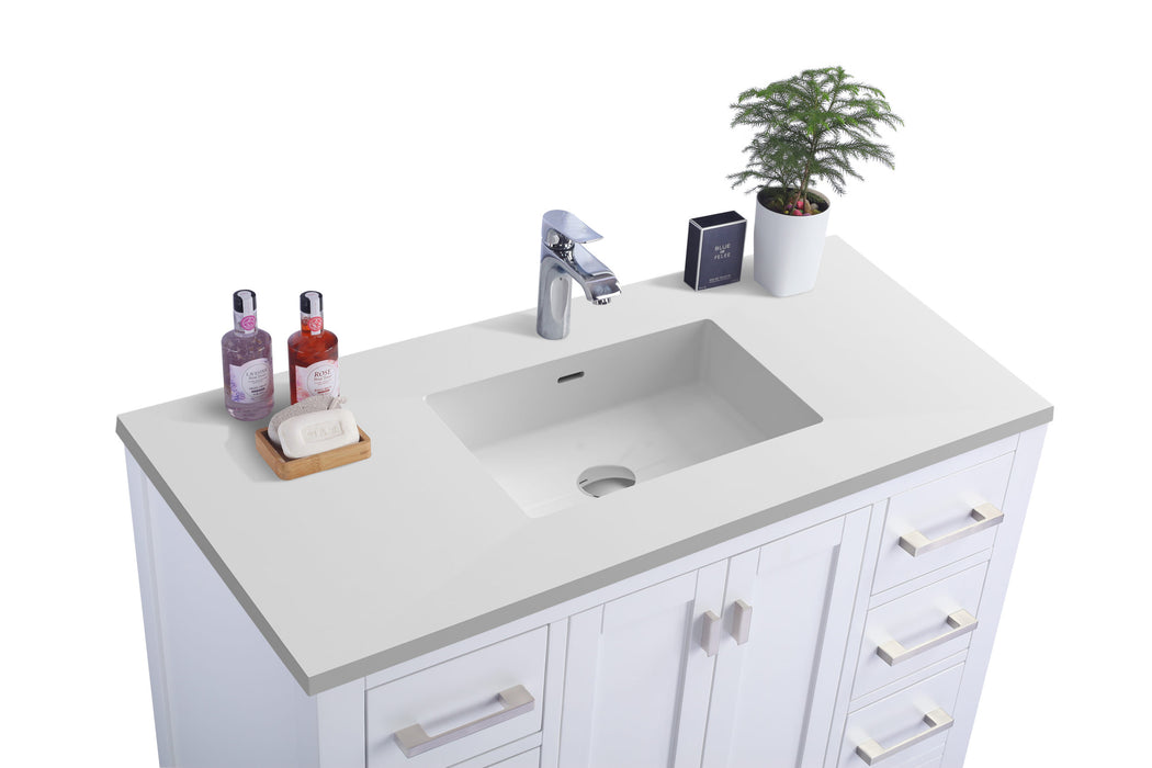 Wilson 42 - White Cabinet with VIVA Stone Solid Surface Countertop