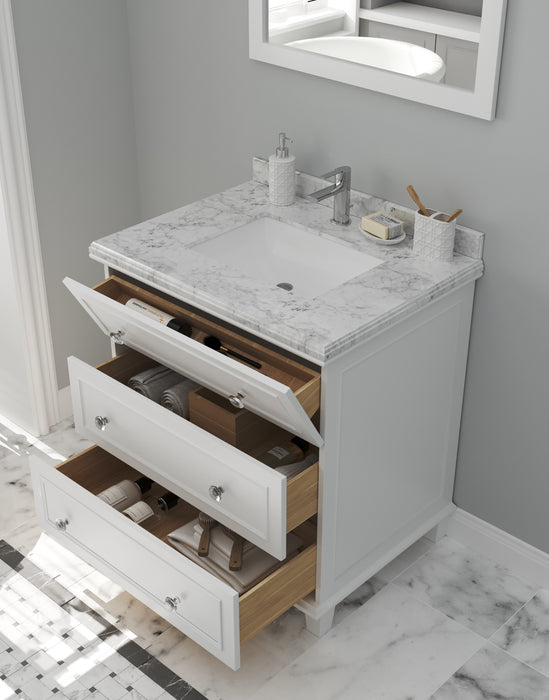 Luna - 30 - Cabinet with White Carrara Countertop