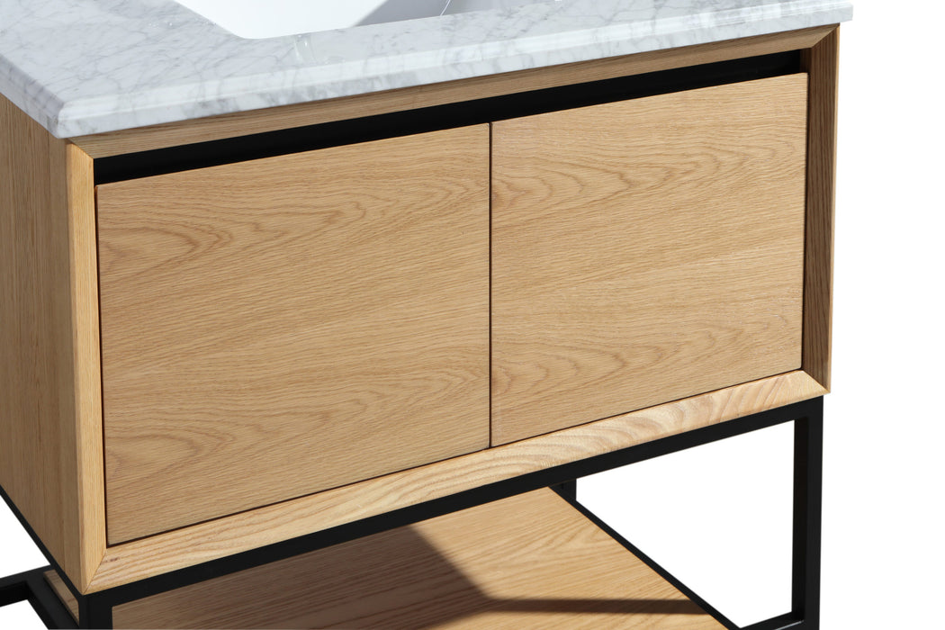 Alto 36 - California White Oak Cabinet with VIVA Stone Solid Surface Countertop