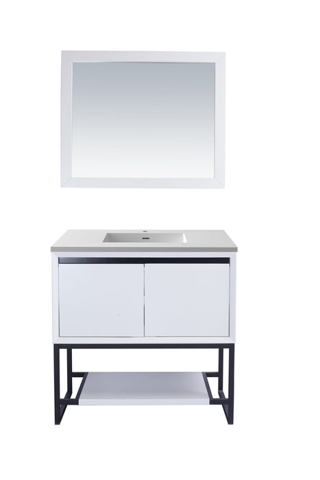 Alto 36 - White Cabinet with VIVA Stone Solid Surface Countertop