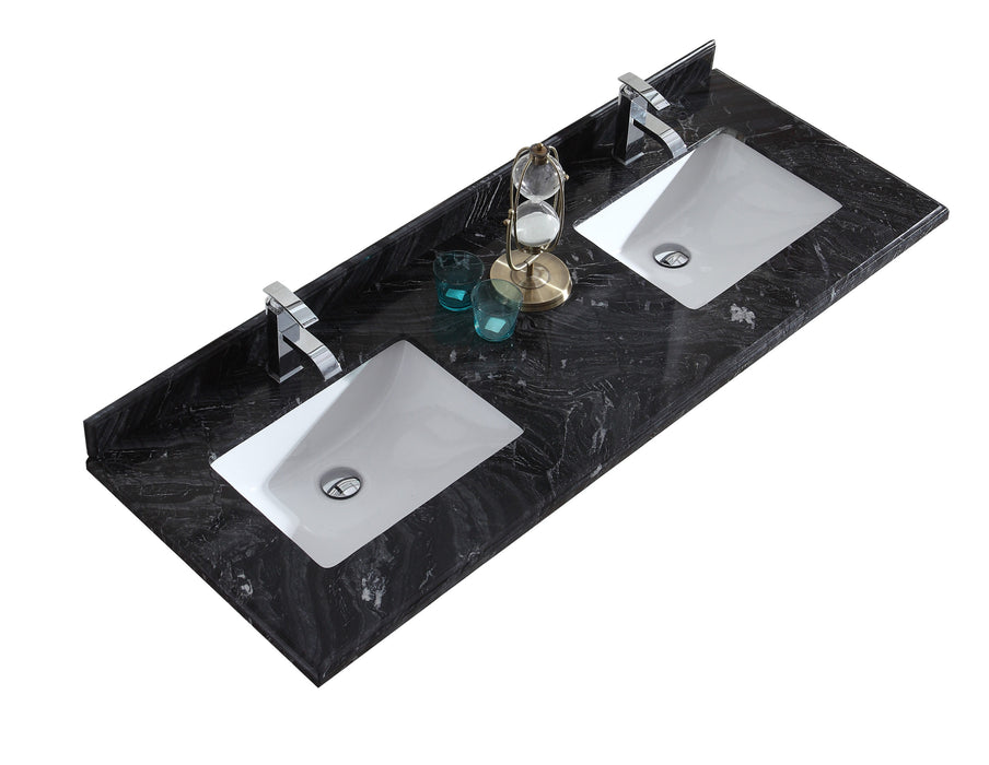 Black Wood Countertop - Single Hole with Rectangle Sink