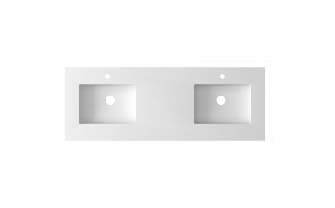 VIVA Stone Double Sink Matte White - Solid Surface Countertop