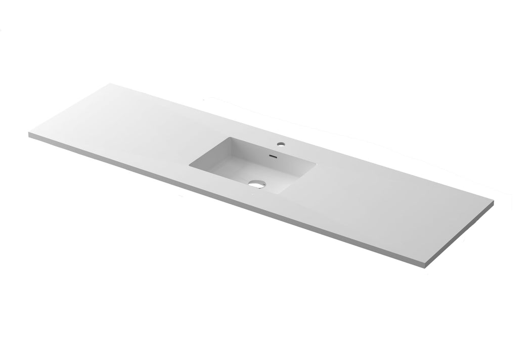 VIVA Stone Single Sink Matte White - Solid Surface Countertop