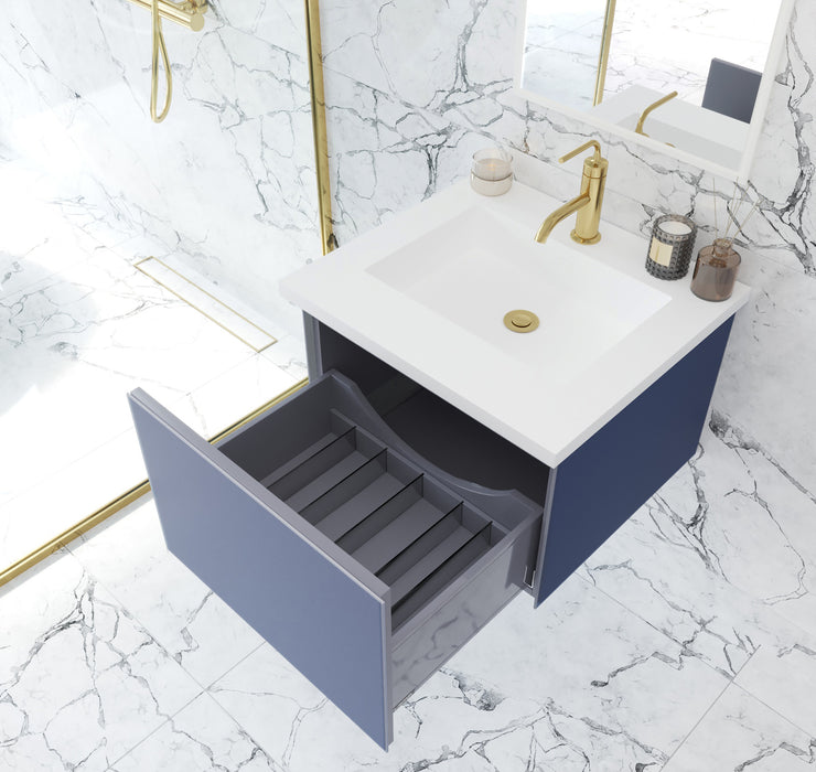 Vitri 24 - Nautical Blue Cabinet with VIVA Stone Solid Surface Countertop