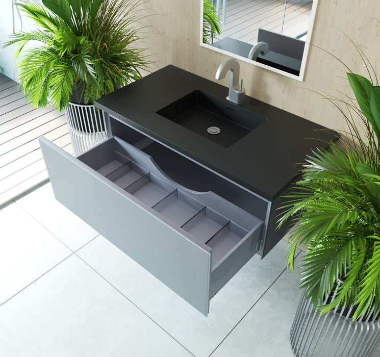 Vitri 42 - Fossil Grey Cabinet with VIVA Stone Solid Surface Countertop