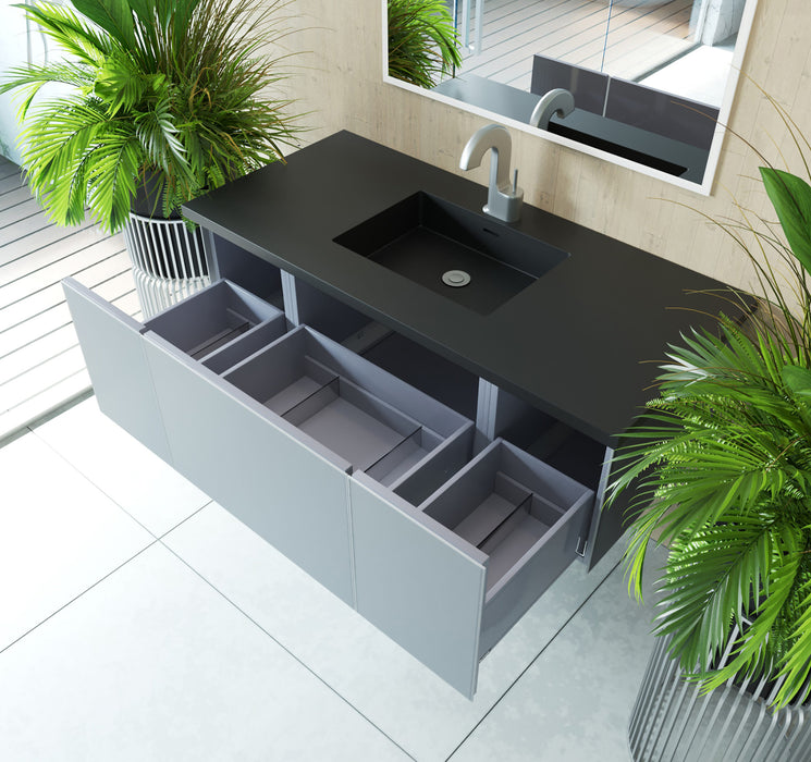 Vitri 48 - Fossil Grey Cabinet with VIVA Stone Solid Surface Countertop