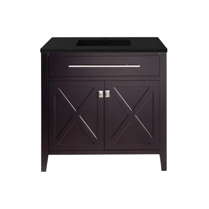 Wimbledon - 36 -  Cabinet with Matte Black VIVA Stone Solid Surface Countertop