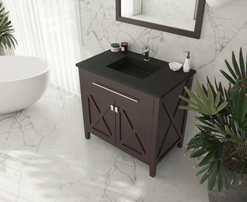 Wimbledon - 36 -  Cabinet with Matte Black VIVA Stone Solid Surface Countertop