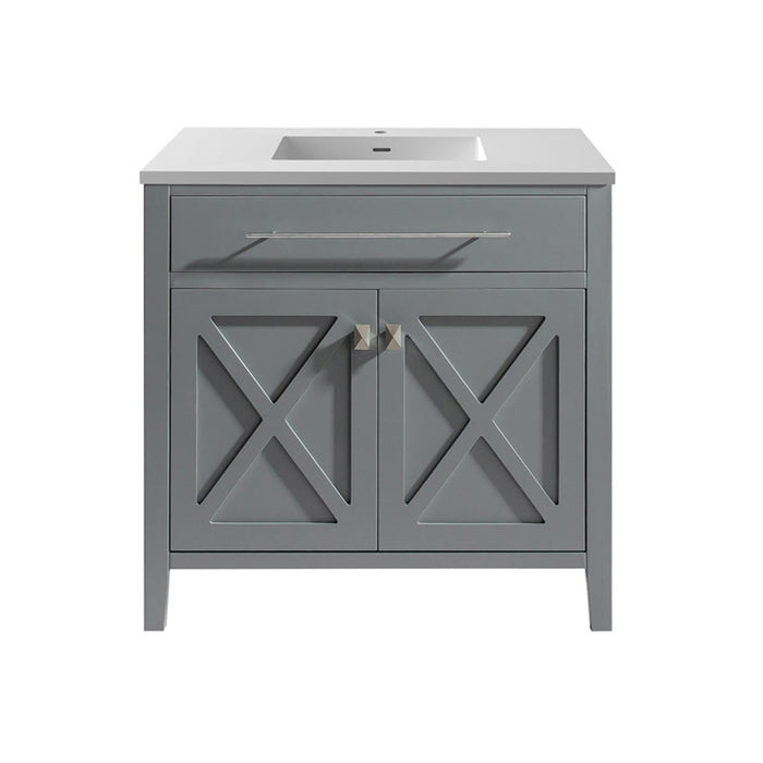 Wimbledon - 36 -  Cabinet with Matte White VIVA Stone Solid Surface Countertop