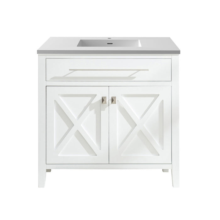 Wimbledon - 36 -  Cabinet with Matte White VIVA Stone Solid Surface Countertop