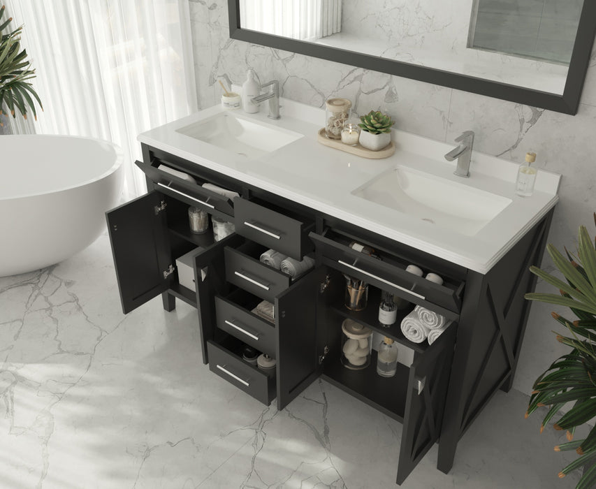 Wimbledon - 60 - Cabinet with Matte Black VIVA Stone Solid Surface Countertop