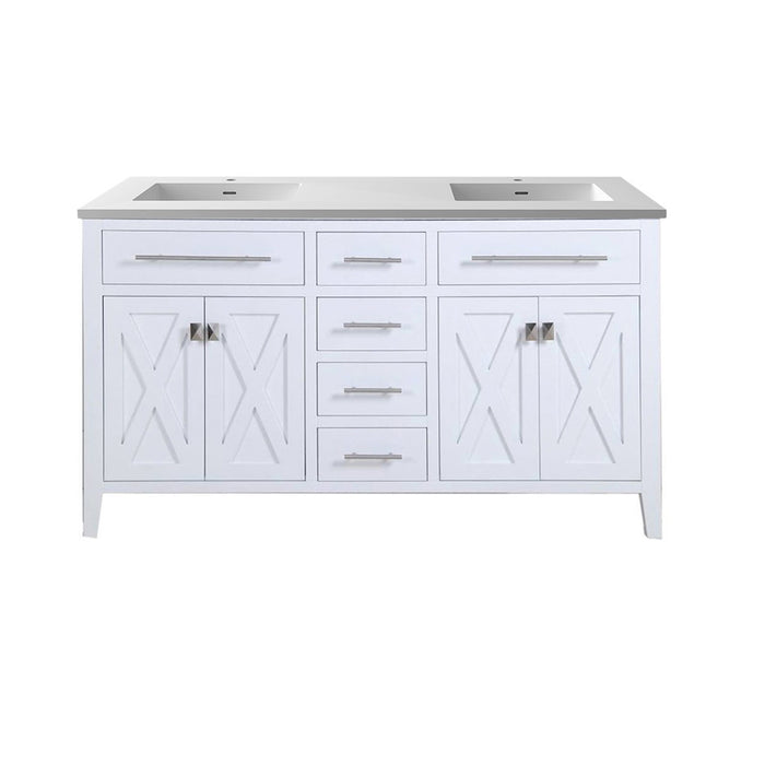 Wimbledon - 60 -  Cabinet with Matte White VIVA Stone Solid Surface Countertop