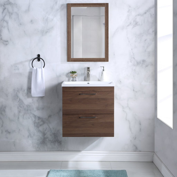 Stufurhome Harper Wall Mounted Single Sink Bathroom Vanity, No Mirror