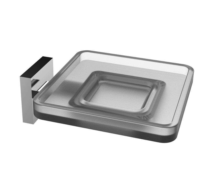 Eviva Plater Glass Soap Holder Wall Mount (Brushed Nickel)