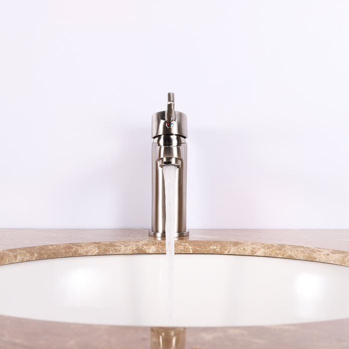 Eviva Silky Single Handle Brushed Nickel Bathroom Sink Faucet
