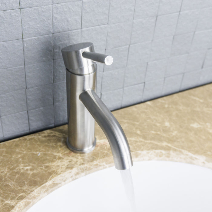 Eviva Ramo Single Hole One Handle Bathroom Faucet in Brushed Nickel Finish