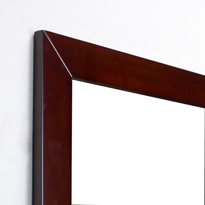Eviva New York Bathroom Vanity Mirror Full Frame Teak Wall Mount