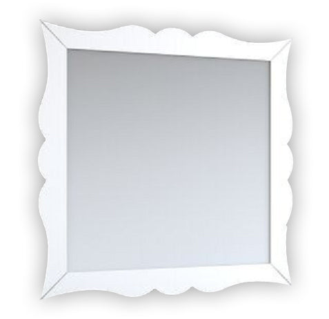 Eviva Aranjuez Bathroom Vanity Mirror Full Frame White 32X30 Wall Mount