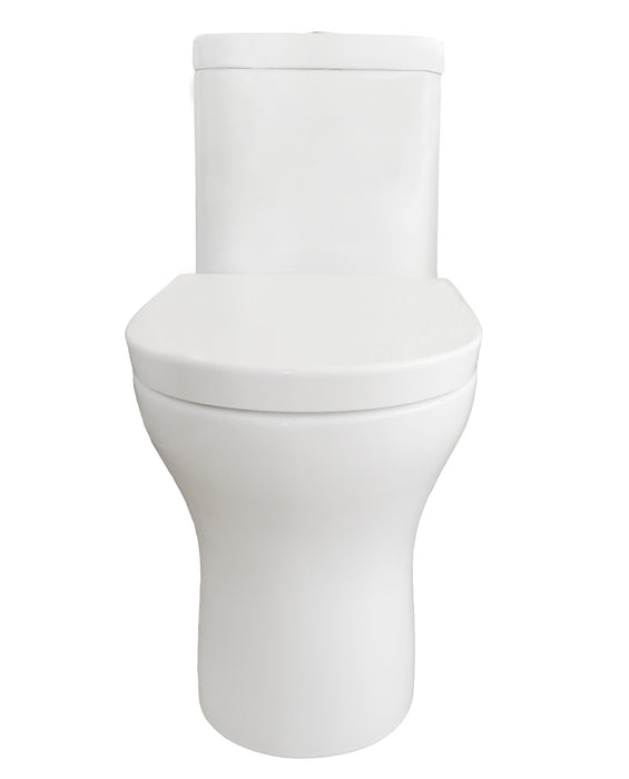 Eviva Ferri Elongated Cotton White One Piece Toilet with Soft Closing Seat Cover, High efficiency, Water Sense & CUPC certified with the united states plumbing standards