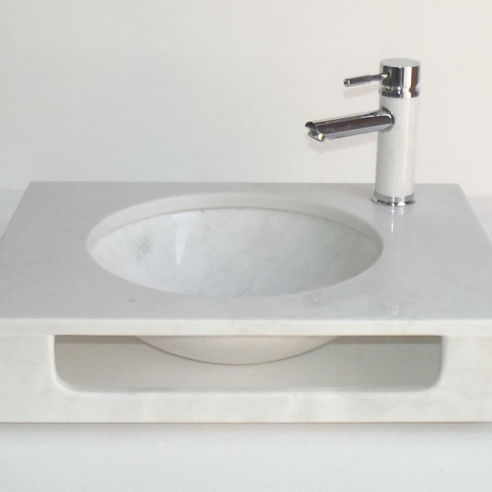 Eviva Pasadena 24 in. White Carrara Marble Sink