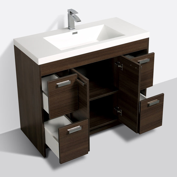 Eviva Lugano 42" Modern Bathroom Vanity with White Integrated Acrylic Sink