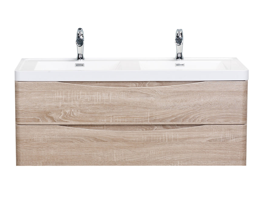 Eviva Smile 48" Modern Bathroom Vanity Set with Integrated White Acrylic Double Sink Wall Mount