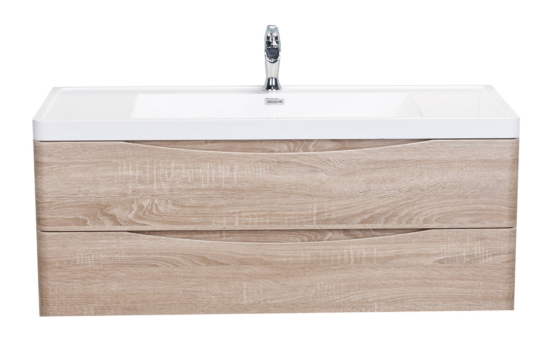 Eviva Smile 48" Modern Bathroom Vanity Set with Integrated White Acrylic Single Sink Wall Mount