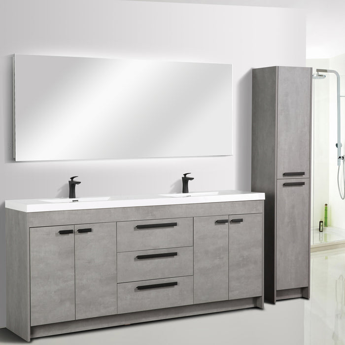 Eviva Lugano 84" Modern Bathroom Vanity with White Integrated Acrylic Double Sink