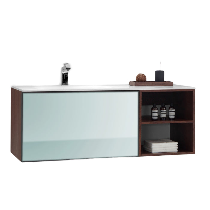 Eviva Napa 48" Wall Mount Bathroom Vanity with White Integrated Solid Surface Sink