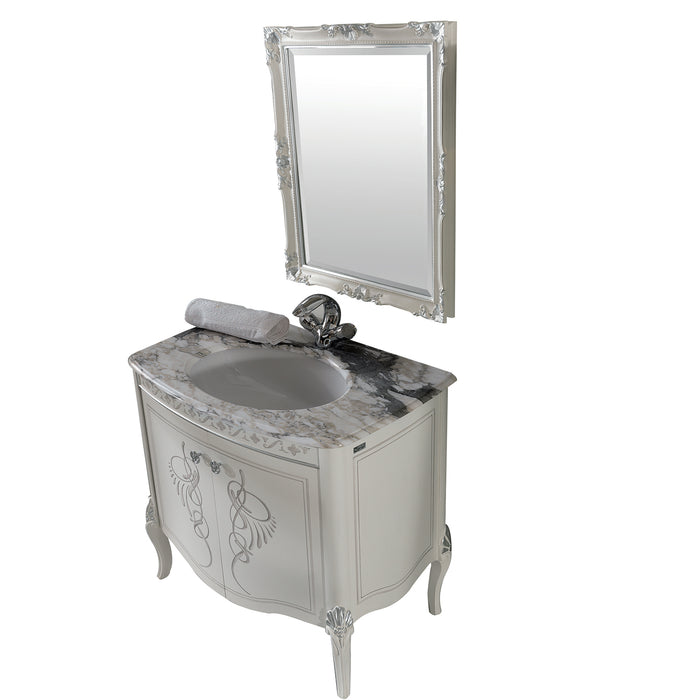 Eviva Heritage 42" Silver Bathroom Vanity Set