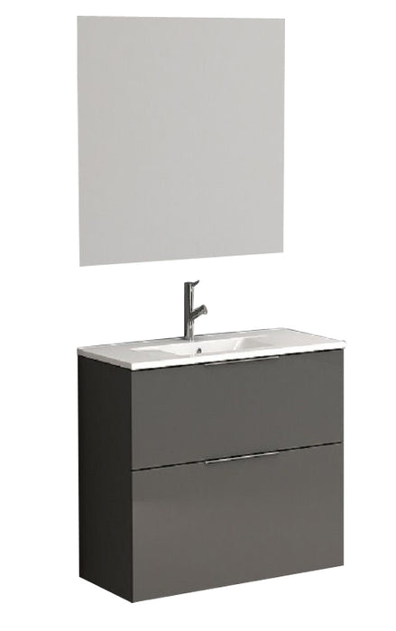 Eviva Galsaky 24" Modern Bathroom Vanity Wall Mount with White Integrated Porcelain Sink