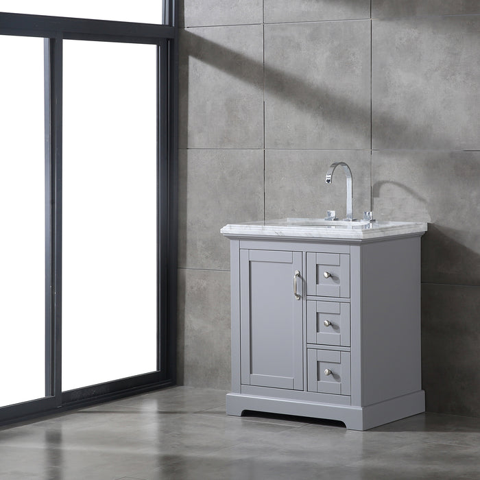 Eviva Houston 30" Bathroom Vanity with White  Carrara Marble Countertop