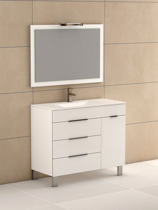Eviva Geminis 39" Modern Bathroom Vanity with White Integrated Porcelain Sink