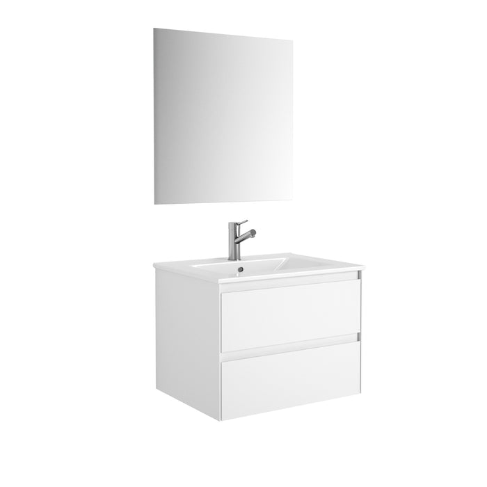 Eviva Bloom Matt White Bathroom Vanity with White Integrated Porcelain Sink