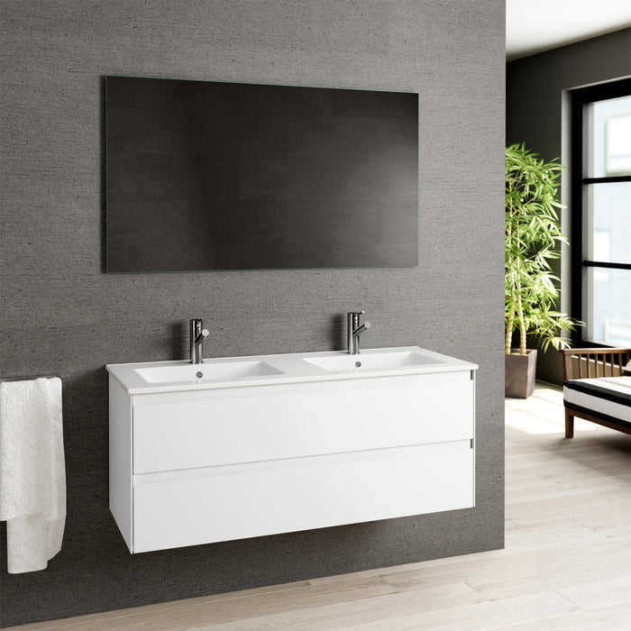 Eviva Bloom Matt White Bathroom Vanity with White Integrated Porcelain Sink
