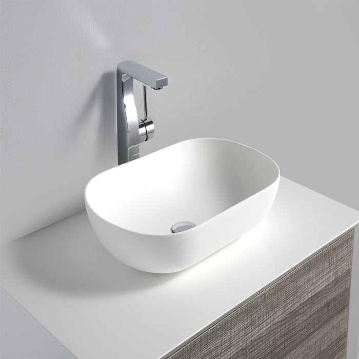 Eviva Santa Monica 36" Ash Wall Mount Bathroom Vanity with White Porcelain Vessel Sink