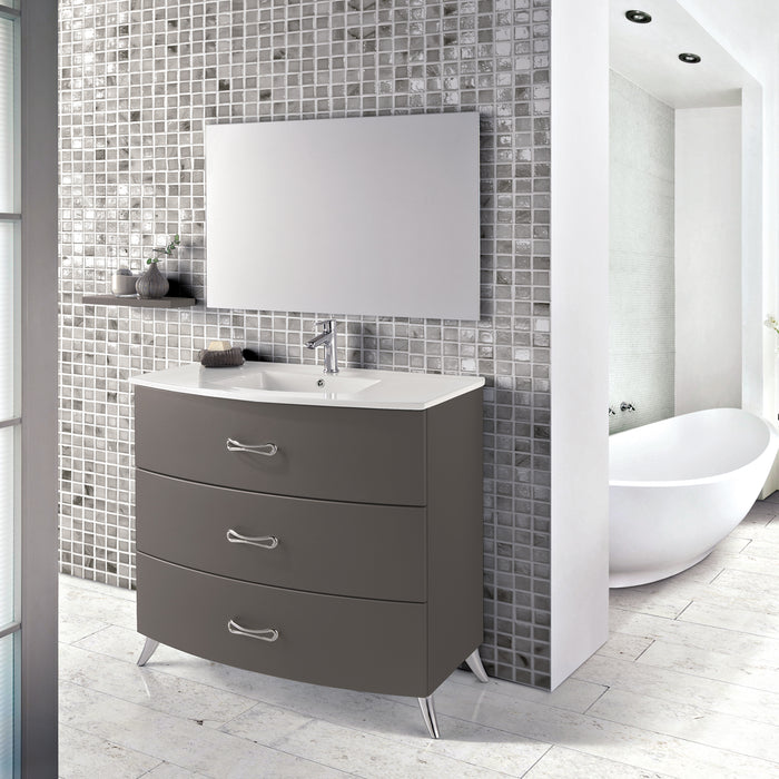 Eviva Bari 24" Freestanding Bathroom Vanity with Integrated White Porcelain Sink