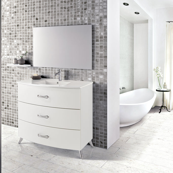 Eviva Bari 24" Freestanding Bathroom Vanity with Integrated White Porcelain Sink