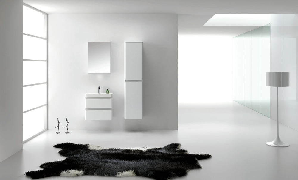 Eviva Glazzy Wall Mount Modern Bathroom Vanity (High Glossy White)