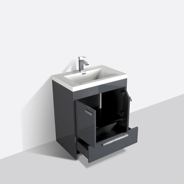 Eviva Lugano 24" Modern Bathroom Vanity with White Integrated Acrylic Sink