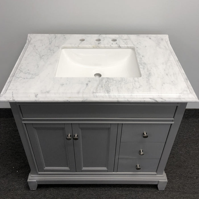 Eviva Elite Princeton 36" Solid Wood Bathroom Vanity Set with Double OG Top