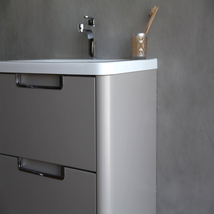 Eviva Marbella Bathroom Vanity in Fossil Gray and White Integrated Acrylic Countertop