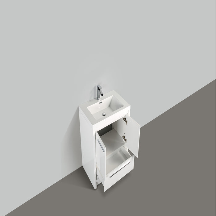 Eviva Grace 30" White Bathroom Vanity with White Integrated Acrylic Countertop