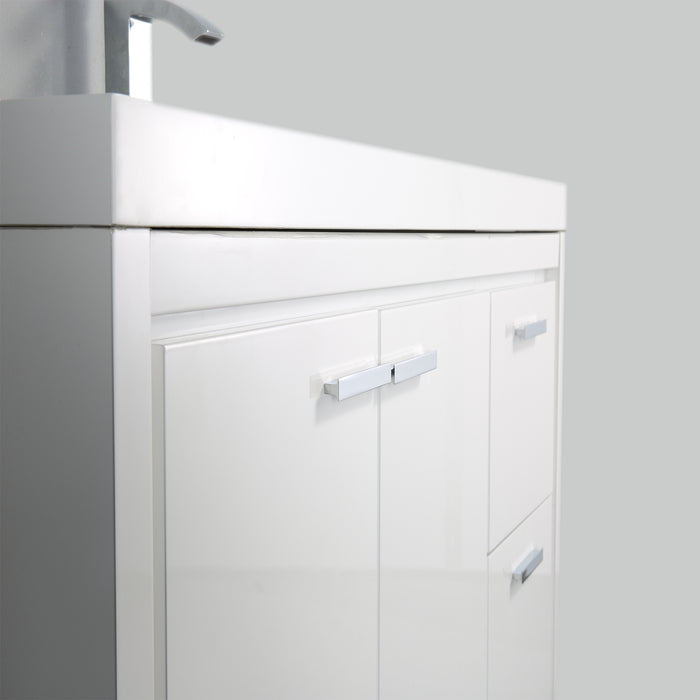 Eviva Grace 42" White Bathroom Vanity with White Integrated Acrylic Countertop