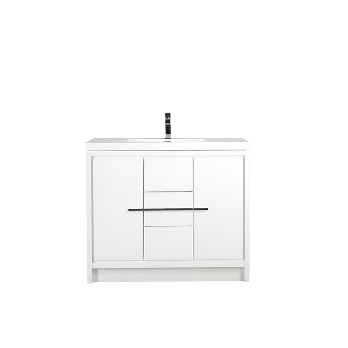 Eviva Grace 48" White Bathroom Vanity with White Integrated Acrylic Countertop