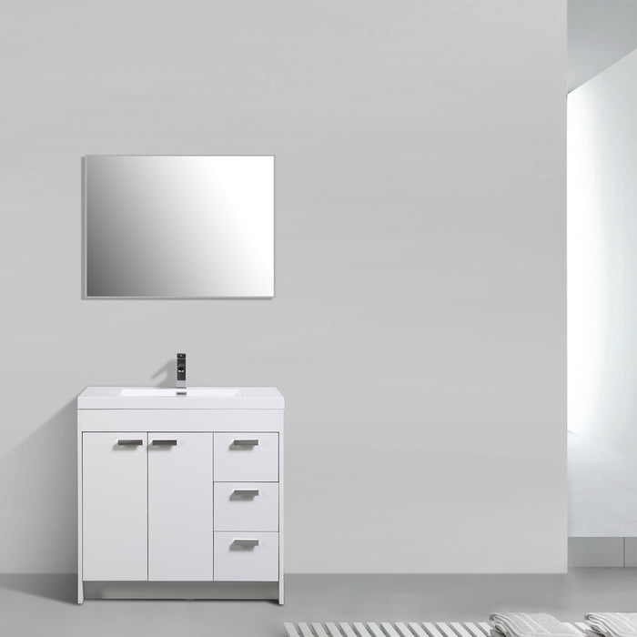 Eviva Lugano 36" Modern Bathroom Vanity with White Integrated Acrylic Sink