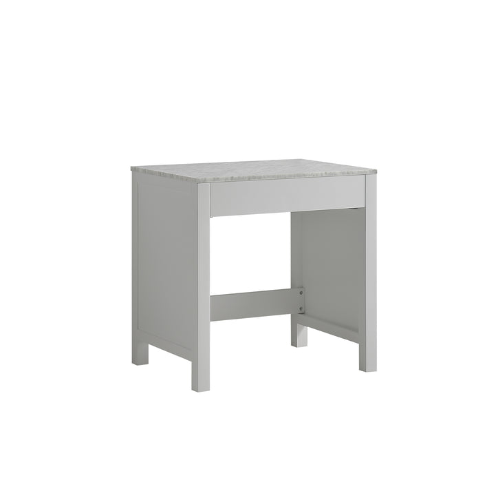 Jacques Make-Up Table, White Carrara Marble Top